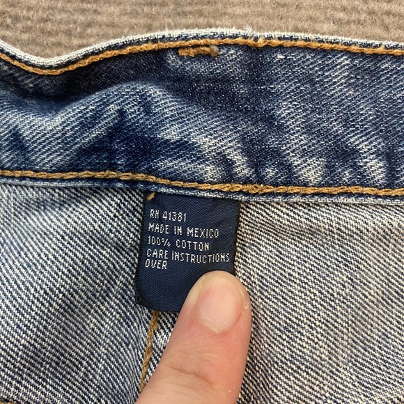 Polo Ralph Lauren Jeans Mens 32 Fits 31x27 Hemmed Distressed Baggy Denim Vintage - Picture 6 of 12